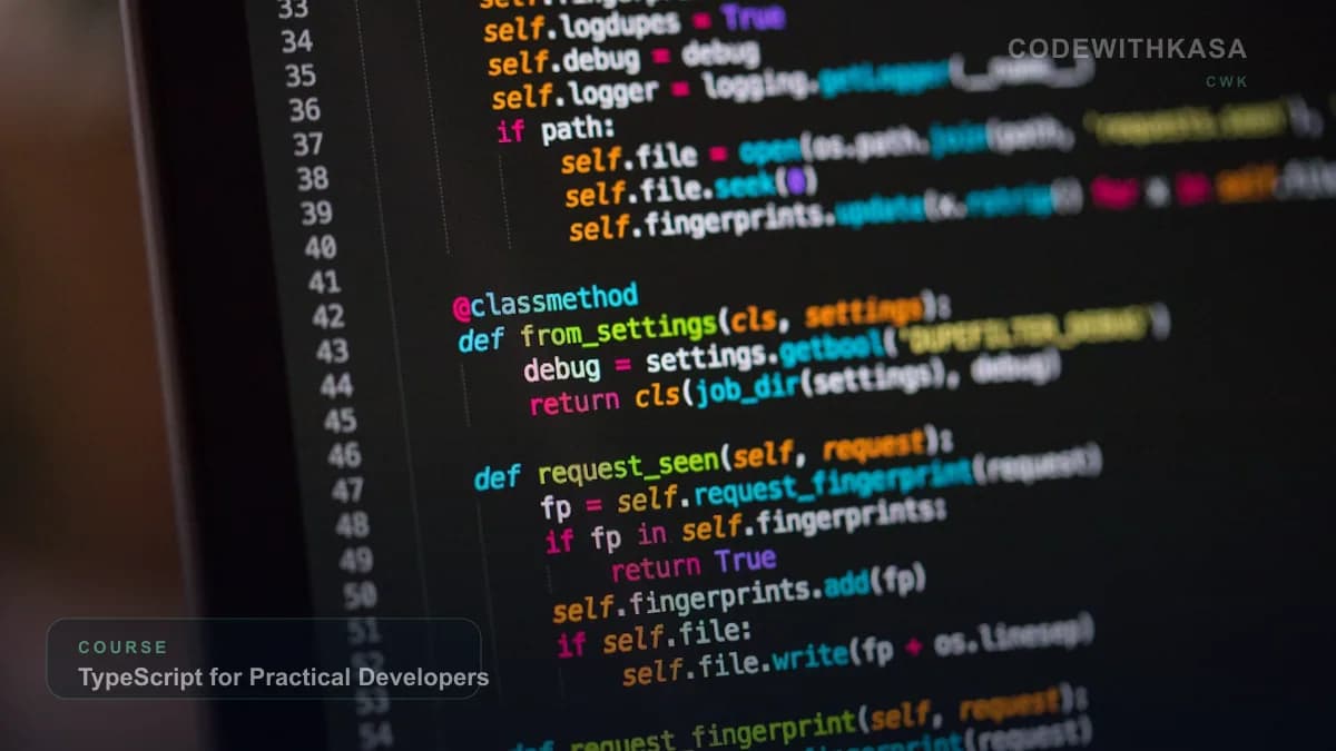 TypeScript for Practical Developers CodeWithKasa course cover photo