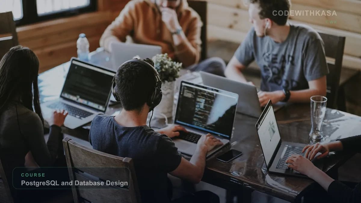 PostgreSQL and Database Design CodeWithKasa course cover photo