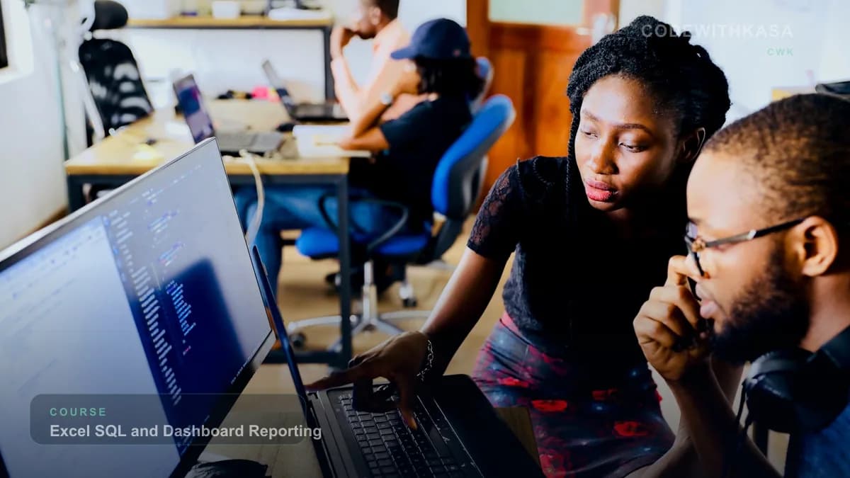Excel SQL and Dashboard Reporting CodeWithKasa course cover photo
